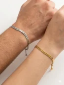 Kişiye Özel İsim ve Tarih Yazılı 316L Paslanmaz Çelik İtalyan Bileklik Unisex